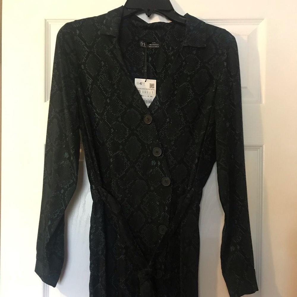 Zara long sleeve mini dress - snake skin